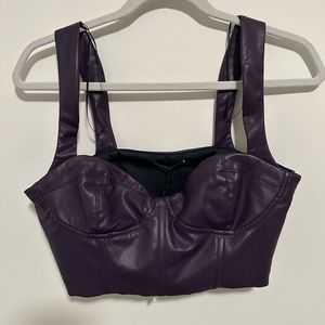 Purple faux leather corset top
